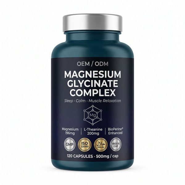 Custom Magnesium Glycinate Complex with L-Theanine | OEM/ODM Sleep Support Supplements | High Absorption Active Peptides | Private Label & Low MOQ 500 Units