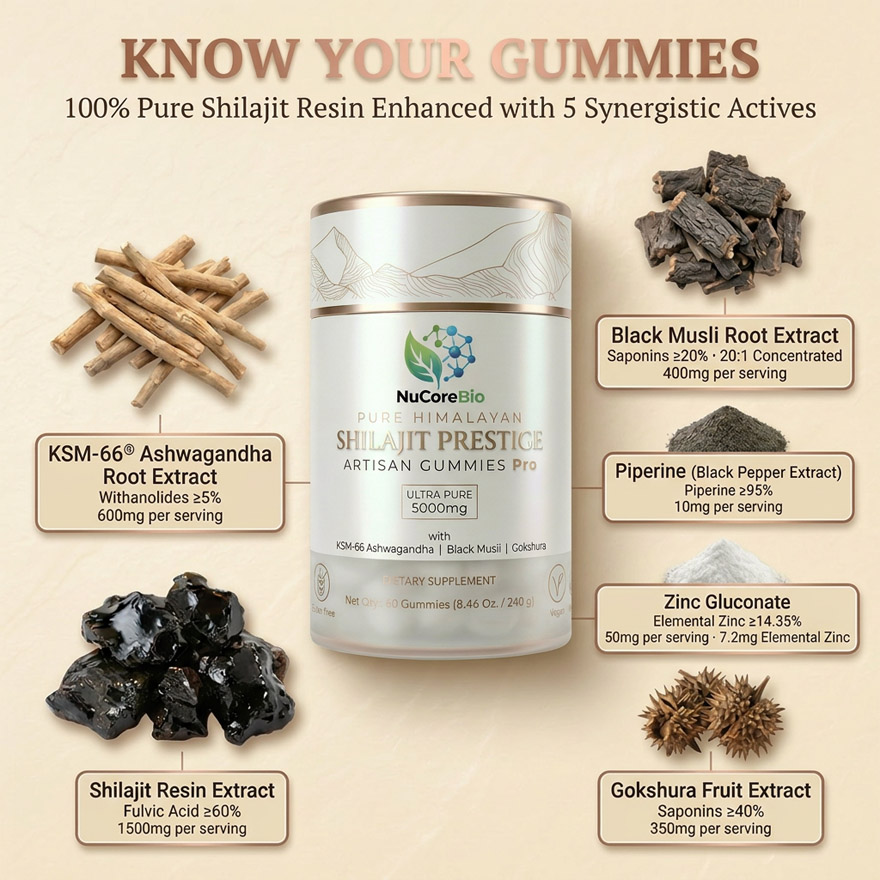Shilajit Gummies Manufacturer: 60% Fulvic Acid Pure Himalayan Shilajit Resin Extract with KSM-66 Ashwagandha - Private Label OEM/ODM - High Potency 3000mg Male Vitality Supplements, Low MOQ Supply - Image 3