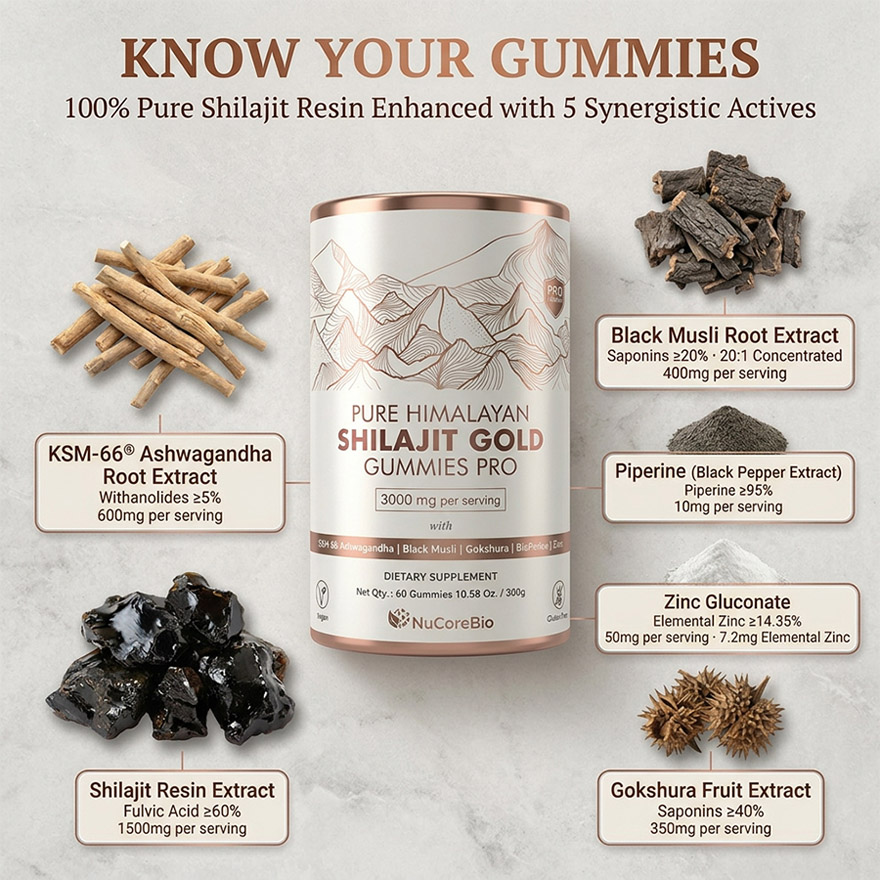 Wholesale High Potency Shilajit Gummies: 5000mg Pure Himalayan Resin with 60% Fulvic Acid - Private Label OEM/ODM - Male Vitality Supplement with KSM-66 Ashwagandha, Low MOQ, GMP Certified Factory - Image 3