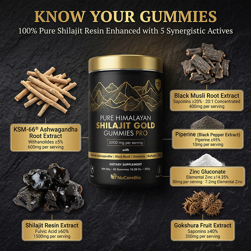 Premium Shilajit Gummies Manufacturer: 3000mg Pure Himalayan Resin | 60% Fulvic Acid | KSM-66 Ashwagandha - Private Label OEM/ODM - High Potency Male Vitality Supplements, Low MOQ 500, GMP Certified Global Export Supply - Image 3