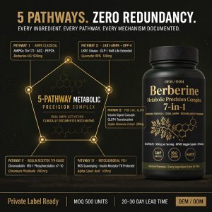 Custom Berberine HCl Supplement 7-in-1 Complex | OEM/ODM Metabolic Support | High Purity Active Peptides | Private Label Low MOQ 500 & Rapid 20-Day Lead Time - Image 3