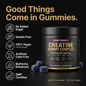 Premium Creatine Gummies OEM/ODM: 5000mg High-Potency Complex with BioPerine & Taurine, Vegan Sugar-Free Private Label Supplement Manufacturing - Low MOQ 500 Units, Rapid Global Fulfillment - Image 6