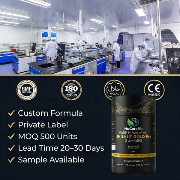 Wholesale Shilajit Gummies Manufacturer: 3000mg Himalayan Resin | 60% Fulvic Acid | KSM-66 Private Label OEM/ODM, Low MOQ 500 Units