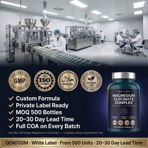 Custom Magnesium Glycinate Complex with L-Theanine | OEM/ODM Sleep Support Supplements | High Absorption Active Peptides | Private Label & Low MOQ 500 Units - Image 8