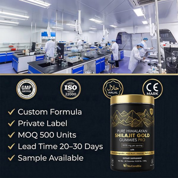 Premium Shilajit Gummies Manufacturer: 3000mg Pure Himalayan Resin | 60% Fulvic Acid | KSM-66 Ashwagandha - Private Label OEM/ODM - High Potency Male Vitality Supplements, Low MOQ 500, GMP Certified Global Export Supply