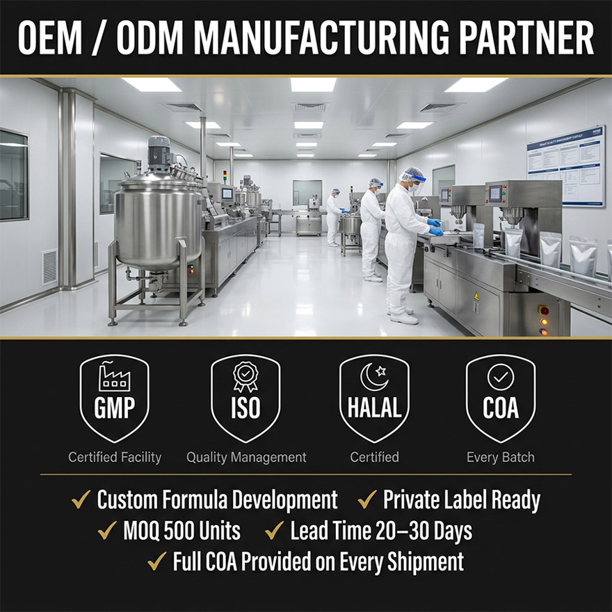 Bulk Creatine Complex Powder OEM/ODM: 5-in-1 Private Label Fitness Supplement with BioPerine & Taurine, High-Purity Micronized Creatine Monohydrate Manufacturing - Low MOQ & Rapid Fulfillment for SME Brands - Image 7