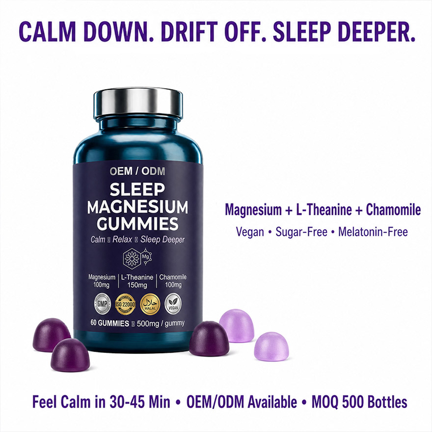 OEM Magnesium Glycinate Sleep Gummies | Bulk Private Label Active Peptide Supplement | Custom Formula Anti-Aging Relax Vitamin - Image 5