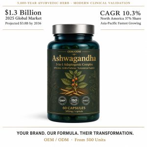 OEM/ODM Ashwagandha Extract Capsule | 5-in-1 Stress Relief Adaptogen | Private Label Male Vitality Supplement Mfg - Image 2