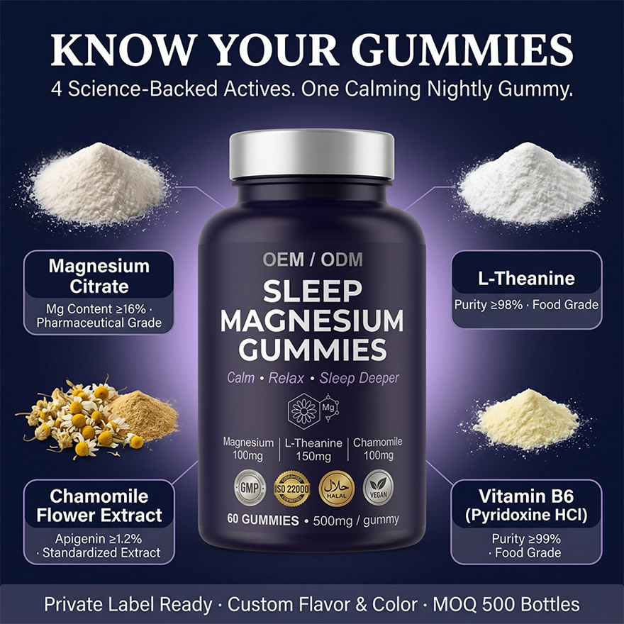 OEM Magnesium Glycinate Sleep Gummies | Bulk Private Label Active Peptide Supplement | Custom Formula Anti-Aging Relax Vitamin - Image 6