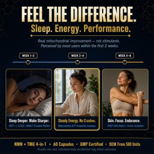 OEM NMN + TMG Cellular Energy Supplement | Custom Private Label NAD+ Booster Capsules | Anti-Aging Active Peptides Formula - Image 4