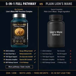 OEM/ODM Bioactive Peptide Supplement | Custom NGF Brain Formula | Private Label Lion's Mane Extract Capsule Mfg - Image 5