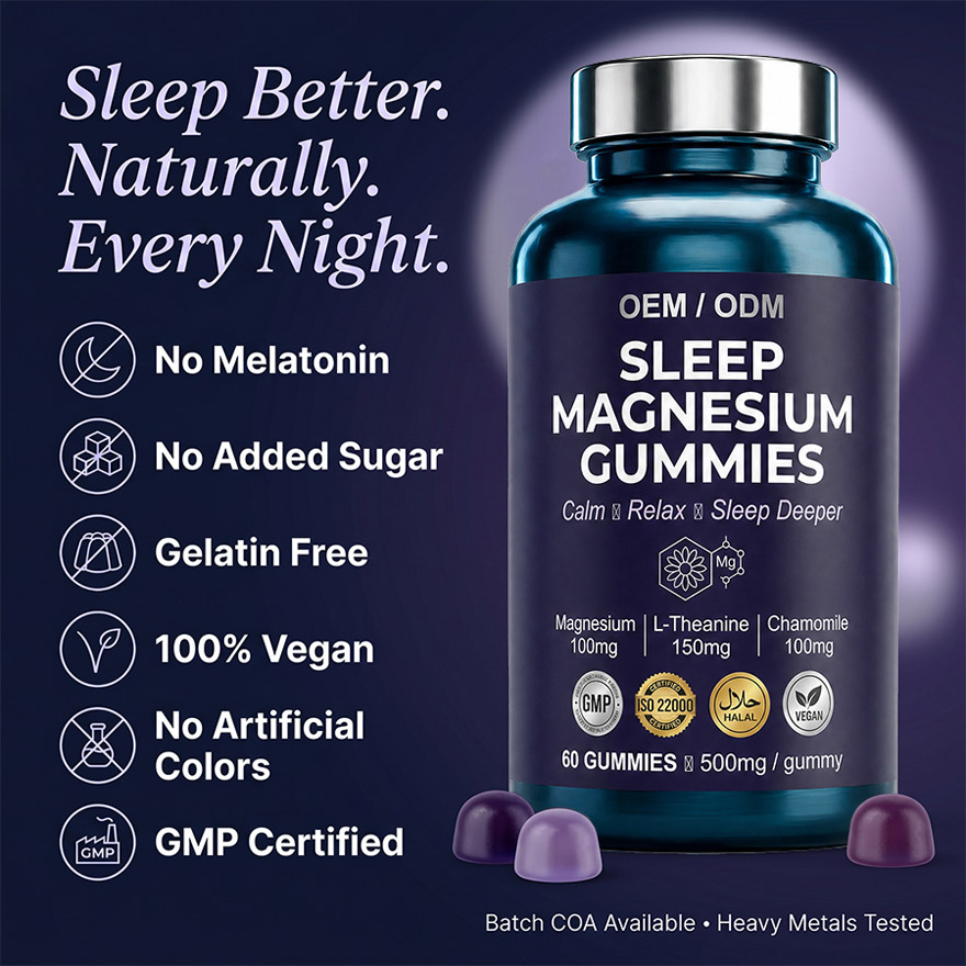 OEM Magnesium Glycinate Sleep Gummies | Bulk Private Label Active Peptide Supplement | Custom Formula Anti-Aging Relax Vitamin - Image 12