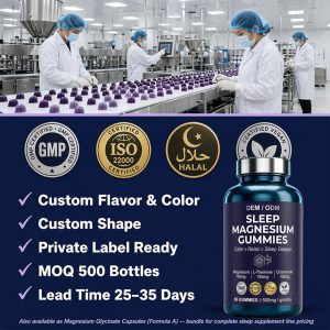 OEM Magnesium Glycinate Sleep Gummies | Bulk Private Label Active Peptide Supplement | Custom Formula Anti-Aging Relax Vitamin - Image 14