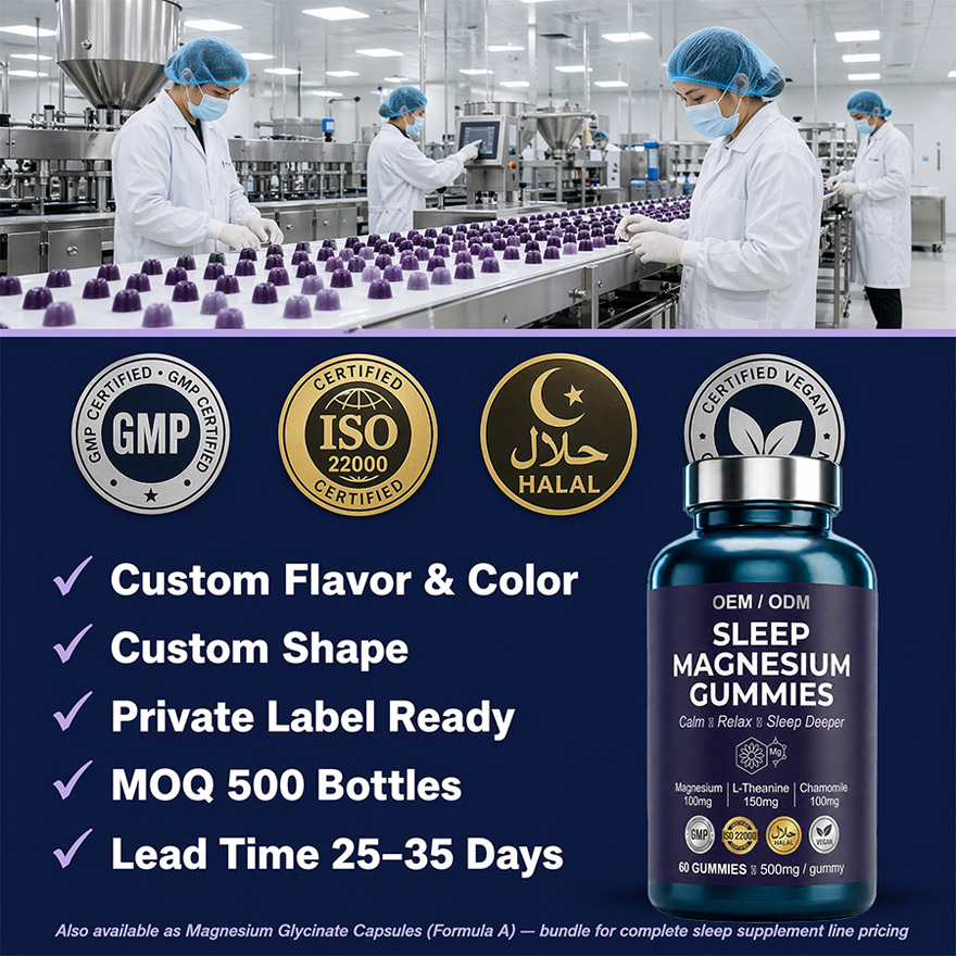 OEM Magnesium Glycinate Sleep Gummies | Bulk Private Label Active Peptide Supplement | Custom Formula Anti-Aging Relax Vitamin - Image 14