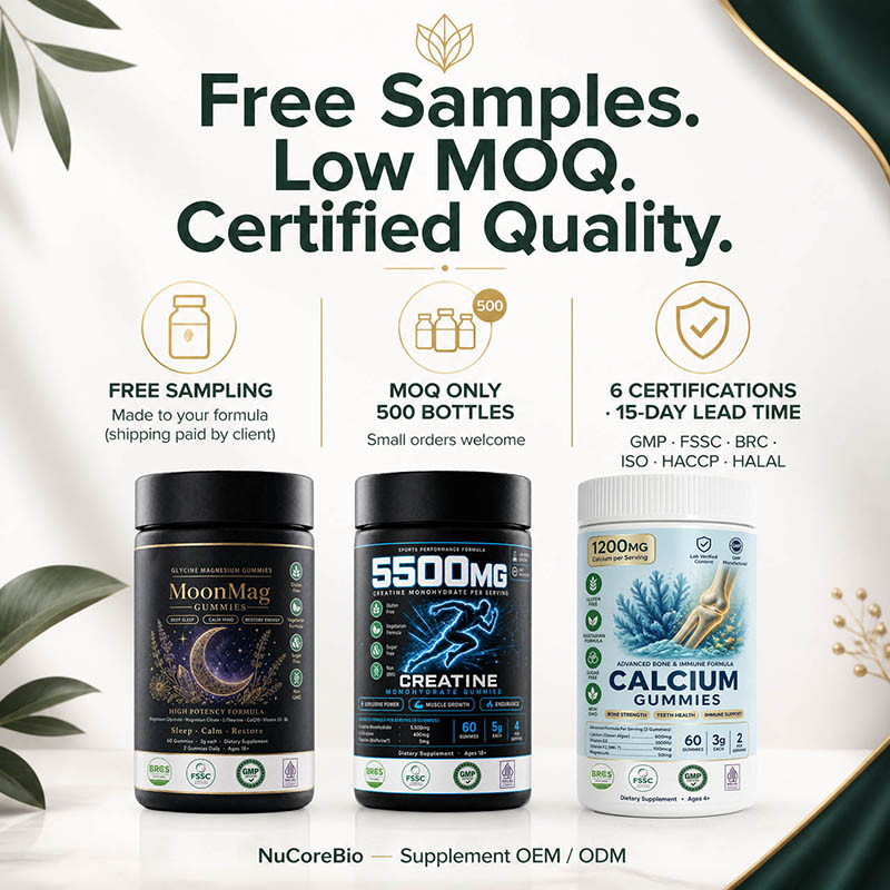 FREE SAMPLING,MOQ ONLY500 BOTTLES,15-DAY LEAD TIME,GMP.FSSC.BRC.ISO · HACCP· HALAL