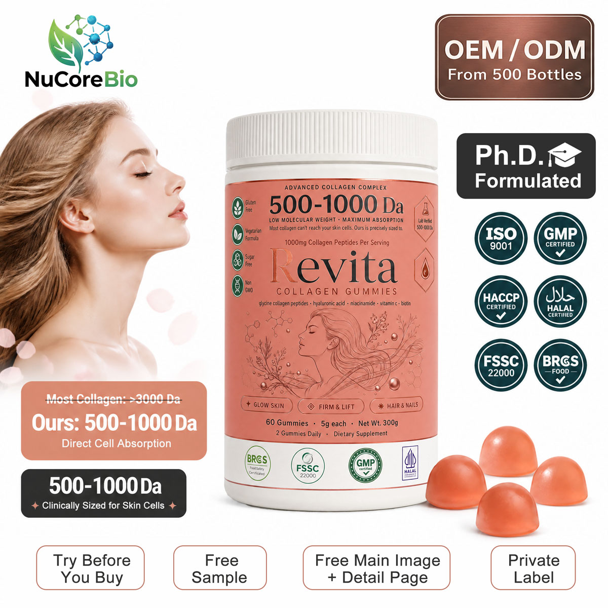 500-1000 Da Collagen Gummies