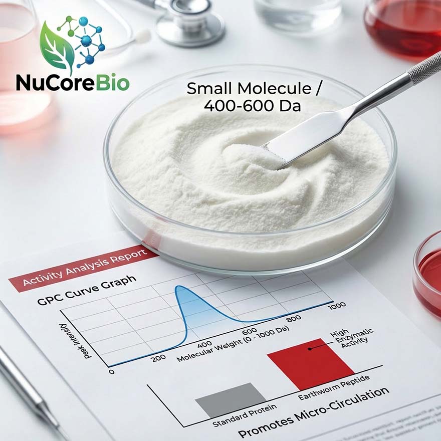 Premium Earthworm Protein Peptide Powder, 400-600Da Small Molecule Eisenia Fetida Extract, High Fibrinolytic Activity for Cardiovascular Health, GMP/ISO Certified Bulk Supply, Private Label OEM/ODM Service - Image 2