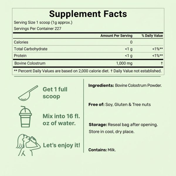 Bulk Instant Bovine Colostrum Powder for OEM/ODM | High Bioavailable IgG Bioactive Peptides Supplement | Grass-Fed & Pasture-Raised Raw Materials | Clean Label Filler-Free Formula | Custom Formulation & Private Labeling for Small MOQs