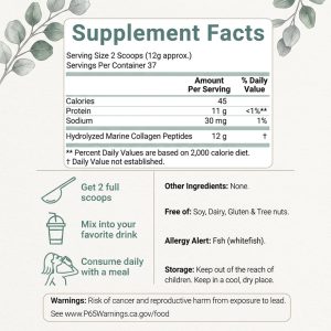 Pure Marine Collagen Peptides Powder Bulk | Wild Caught Hydrolyzed Fish Collagen for OEM/ODM | High Absorption Skin & Joint Health Supplement | Private Label Unflavored Protein Powder 1lb | Non-GMO Filler-Free Wellness Manufacturer Wholesale - Image 2