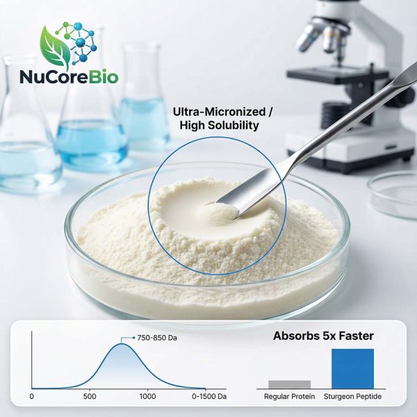 Premium Sturgeon Peptide Powder Bulk OEM/ODM | 750-850 Dalton Small Molecule Sturgeon Cartilage Extract for Joint & Skin | Sturgeon Protein Peptide