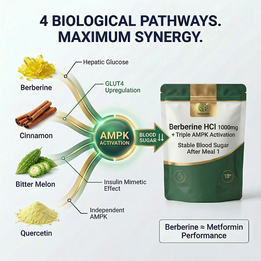 OEM Berberine HCl 1000mg Powder | Triple AMPK Activation Formula | High-Absorption Bioavailability with Piperine | Natural GLP-1 Support Supplement | Stable Post-Meal Blood Sugar Control | Private Label Metabolic Blend | Custom Weight Management Solutions - Image 5