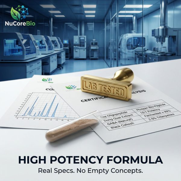 Peri-Pause Ease Soy Oligopeptide Supplement OEM/ODM: Natural Menopause Relief with Black Cohosh & GABA | Stop Hot Flashes, Night Sweats, Hormone Balance | Private Label Supplement Manufacturing, Low MOQ, FDA Regulated