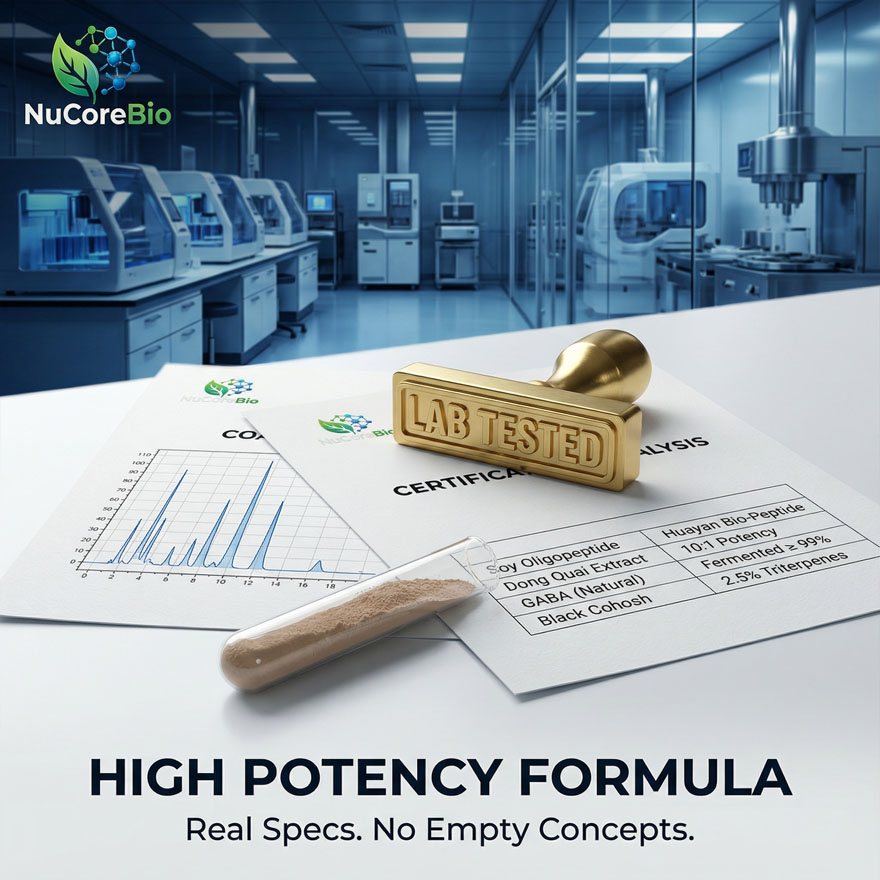 Peri-Pause Ease Soy Oligopeptide Supplement OEM/ODM: Natural Menopause Relief with Black Cohosh & GABA | Stop Hot Flashes, Night Sweats, Hormone Balance | Private Label Supplement Manufacturing, Low MOQ, FDA Regulated - Image 3