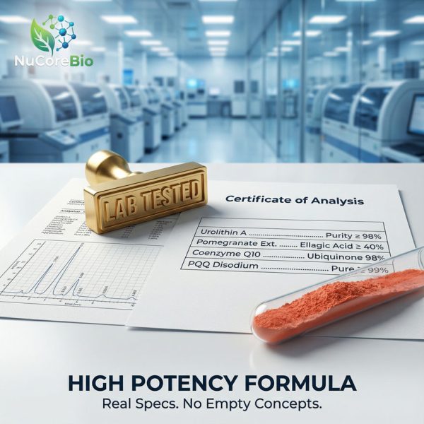 Urolithin A Mito-Power Capsules | Bulk OEM/ODM Mitochondrial Health Supplement | High-Purity PQQ & Corn Oligopeptide Formula | Private Label Longevity Nutratech | Cellular Energy & Anti-Aging Sourcing | Low MOQ