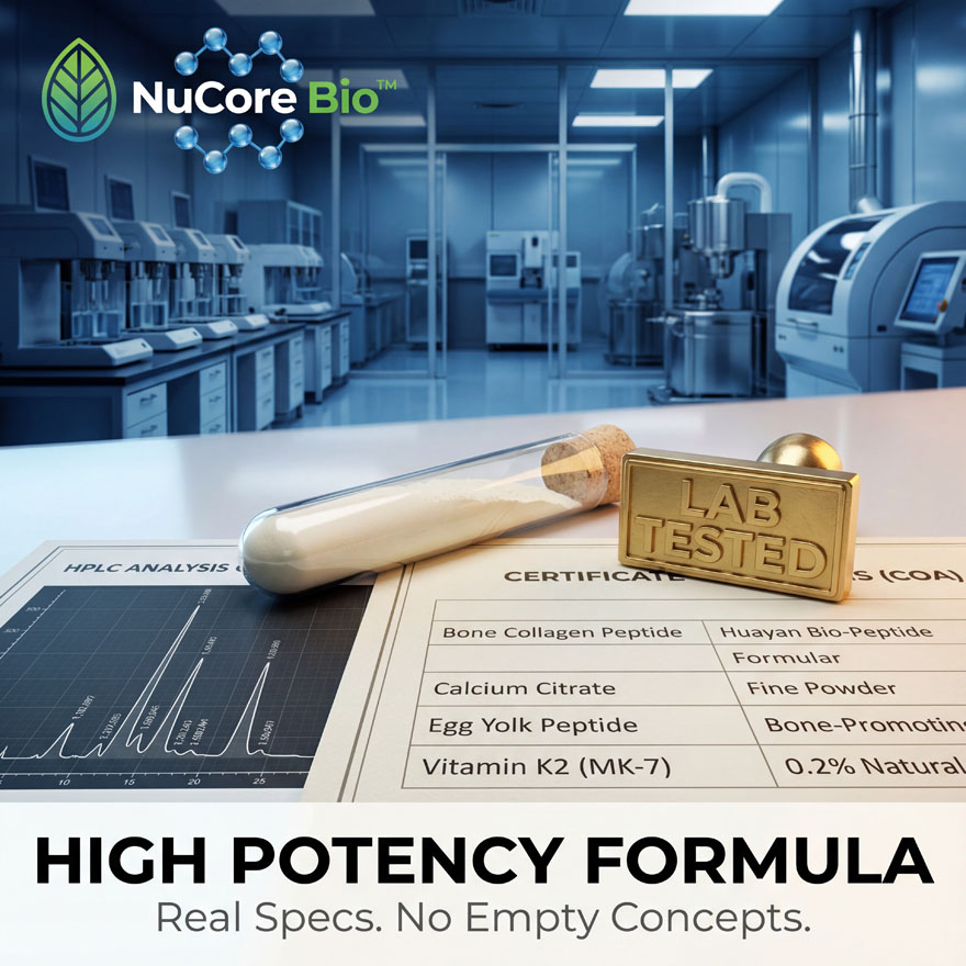 Premium Bone Collagen Peptide Grow-Tall Supplement: Custom OEM/ODM Formula with Egg Yolk Peptide & Vitamin K2 MK7 | High-Purity Bioactive Peptides for Bone Density | FDA/GMP Certified Manufacturer, Low MOQ White Label Solution for Global Brands - Image 3