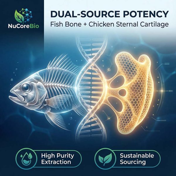 NuCUndenatured Type II Collagen Peptide | Hydrolyzed Tilapia Scale Collagen Powder | 800-1000Da Micro-Active Joint Support & Cartilage Repair | OEM/ODM Private Label Supplement Supply