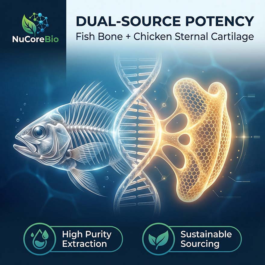 NuCUndenatured Type II Collagen Peptide | Hydrolyzed Tilapia Scale Collagen Powder | 800-1000Da Micro-Active Joint Support & Cartilage Repair | OEM/ODM Private Label Supplement Supply - Image 3