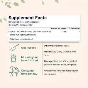 Bulk Organic Lions Mane Mushroom Powder for OEM/ODM | High Purity Nootropic Brain Supplement | USDA Certified Organic & Non-GMO Raw Material | Private Label Cognitive Support for Amazon TikTok Sellers | Dual Extraction Focus & Memory Booster - Image 3