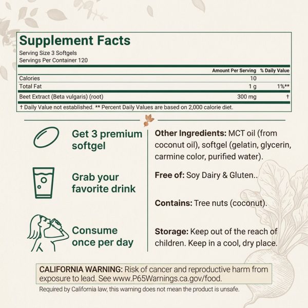 Bulk Beet Root Softgels with MCT Oil for Nitric Oxide Support | Custom Formula Health Supplement OEM/ODM | High Bioavailability Beetroot Extract Capsules | Private Label Nootropic & Athletic Performance Builder | Sustainable Recyclable Packaging Wholesale