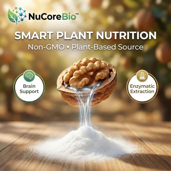 Bulk Walnut Peptide Powder | 300-500 Da Small Molecule Plant Protein for Brain Health | Non-GMO Cognitive Support OEM ODM Supply