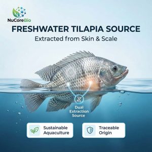 Hydrolyzed Fish Collagen Peptide Powder 800-1000 Dalton | Hydrolyzed Tilapia Scale Collagen | High Hydroxyproline for Skin & Joint Health | Premium OEM/ODM Private Label Supplement Raw Material | ISO & Halal Certified Global Supply - Image 3