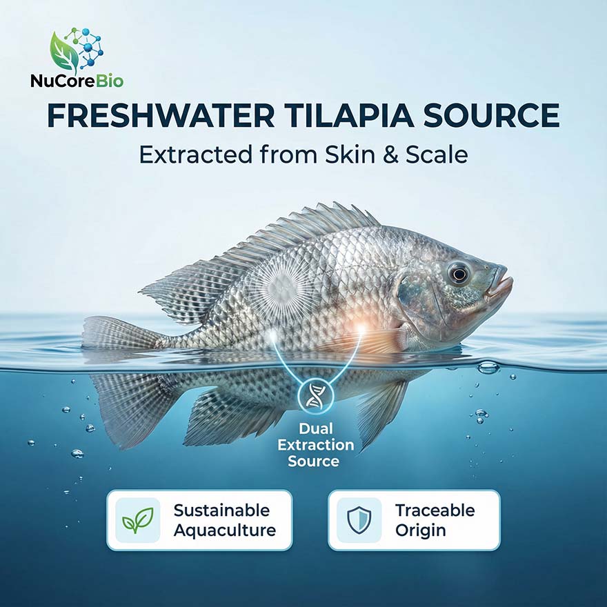 Hydrolyzed Fish Collagen Peptide Powder 800-1000 Dalton | Hydrolyzed Tilapia Scale Collagen | High Hydroxyproline for Skin & Joint Health | Premium OEM/ODM Private Label Supplement Raw Material | ISO & Halal Certified Global Supply - Image 3