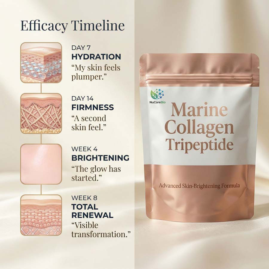 Bulk Marine Collagen Tripeptide Powder <500Da | Premium OEM/ODM Skin Brightening Supplement with Glutathione, HA & Biotin - Image 5