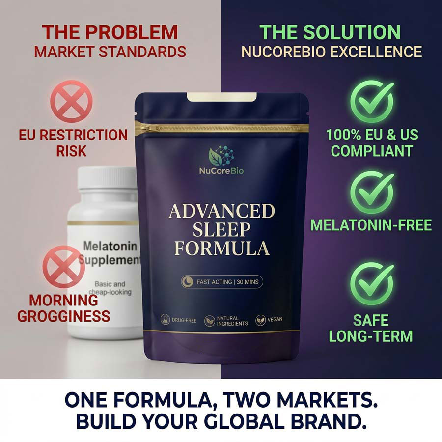 Melatonin-Free Sleep Supplement Bulk | OEM/ODM GABA 750mg Magnesium Glycinate Powder | Private Label Non-Habit Forming Deep Sleep Formula | EU & US Compliant Wholesale Valerian Passionflower Extract | Fast-Acting Relaxation Aid for Global Brands - Image 5