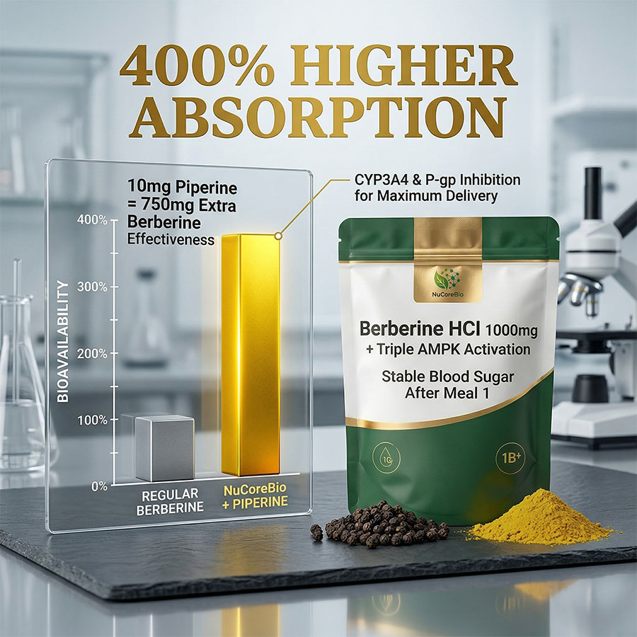 OEM Berberine HCl 1000mg Powder | Triple AMPK Activation Formula | High-Absorption Bioavailability with Piperine | Natural GLP-1 Support Supplement | Stable Post-Meal Blood Sugar Control | Private Label Metabolic Blend | Custom Weight Management Solutions - Image 6