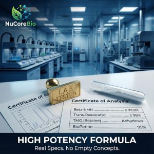 NuCoreBio Private Label Age-Defy 10000+ Anti-Aging Capsules | Beta-NMN & Trans-Resveratrol Formula | B2B OEM/ODM Health Supplement Manufacturer | High-Potency Longevity Active Peptides | White Label Custom Formulation Bulk Supply - Image 3
