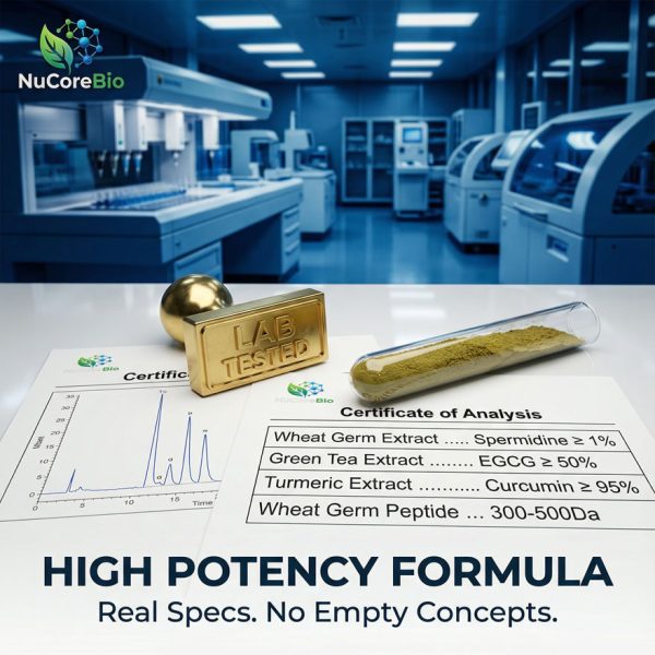 OEM Private Label Cellular Reset Capsules: Wheat Germ Peptide Autophagy Formula | High-Purity Spermidine EGCG Curcumin ODM