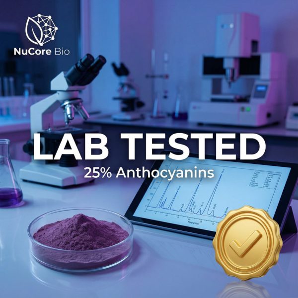 OEM Blueberry Extract Powder Bulk | 25% Anthocyanins High Purity | Custom Formula Nootropic Peptide | Low MOQ Private Label Supplement Manufacturer | US Stock & Global Wholesale | NuCore Bio Superfood Raw Material