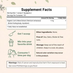 Bulk Organic Lions Mane Mushroom Powder for OEM/ODM | High Purity Nootropic Brain Supplement | USDA Certified Organic & Non-GMO Raw Material | Private Label Cognitive Support for Amazon TikTok Sellers | Dual Extraction Focus & Memory Booster - Image 4