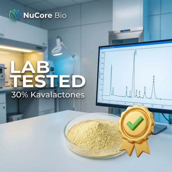 Bulk Noble Kava Root Extract Powder 30% Kavalactones | OEM Private Label Kava Supplement | US Stock Fast Delivery | High Flowability for Capsule Filling | NuCore Bio Premium Nootropic Raw Material