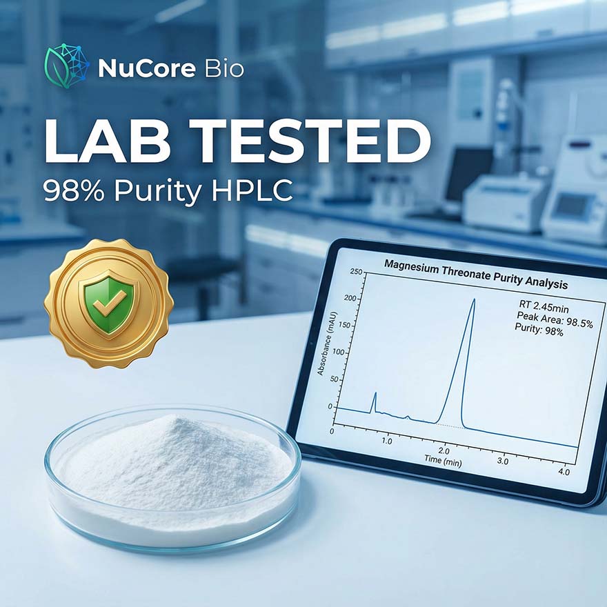Magnesium L-Threonate Powder 98% Purity HPLC Tested | Brain Specific Magnesium Raw Material | OEM Private Label Service | US Stock 2-5 Days Delivery | High Flowability No-Clog Capsule Filling - Image 4