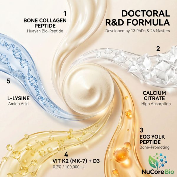 Premium Bone Collagen Peptide Grow-Tall Supplement: Custom OEM/ODM Formula with Egg Yolk Peptide & Vitamin K2 MK7 | High-Purity Bioactive Peptides for Bone Density | FDA/GMP Certified Manufacturer, Low MOQ White Label Solution for Global Brands