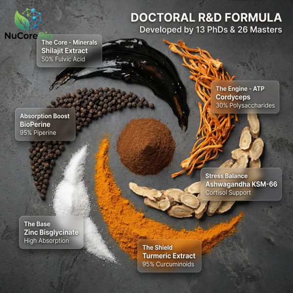 Private Label Shilajit Extract Capsules with Cordyceps & Ashwagandha KSM-66 | Custom Nootropic Supplement OEM/ODM | High Fulvic Acid Mitochondrial Energy Formula for Vitality & ATP Support