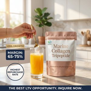 Bulk Marine Collagen Tripeptide Powder <500Da | Premium OEM/ODM Skin Brightening Supplement with Glutathione, HA & Biotin - Image 7