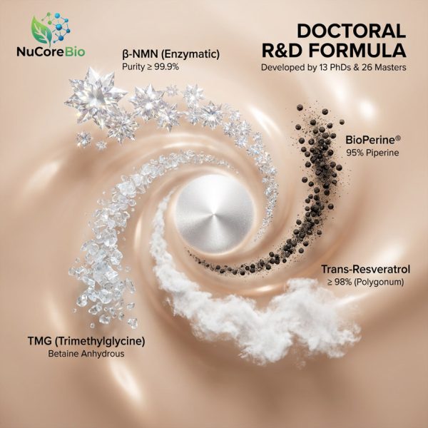 NuCoreBio Private Label Age-Defy 10000+ Anti-Aging Capsules | Beta-NMN & Trans-Resveratrol Formula | B2B OEM/ODM Health Supplement Manufacturer | High-Potency Longevity Active Peptides | White Label Custom Formulation Bulk Supply