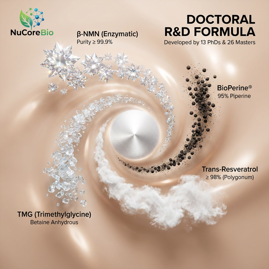 NuCoreBio Private Label Age-Defy 10000+ Anti-Aging Capsules | Beta-NMN & Trans-Resveratrol Formula | B2B OEM/ODM Health Supplement Manufacturer | High-Potency Longevity Active Peptides | White Label Custom Formulation Bulk Supply - Image 5